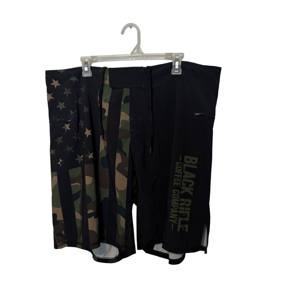 Born Primitive Black Rifle Coffee Company Defender Shorts Men 40 Black Camo Flag